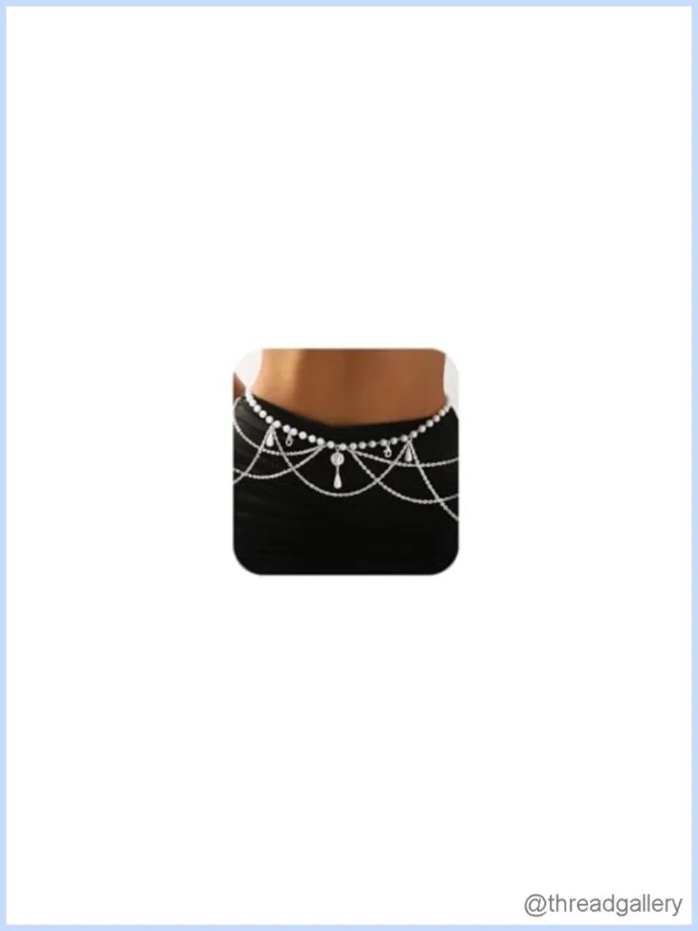 Pearl Waist Chain Belt for Women Plus Size Layered Metal Body Jewelry